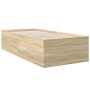 Estructura de cama madera de ingeniería roble Sonoma 100x200 cm de vidaXL, Camas y somieres - Ref: Foro24-3280960, Precio: 10...