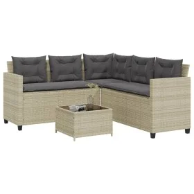 L-shaped garden sofa with table and light gray PE rattan cushions by vidaXL, Garden sets - Ref: Foro24-369044, Price: 346,17 ...