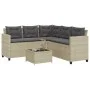 L-shaped garden sofa with table and light gray PE rattan cushions by vidaXL, Garden sets - Ref: Foro24-369044, Price: 346,17 ...