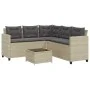L-shaped garden sofa with table and light gray PE rattan cushions by vidaXL, Garden sets - Ref: Foro24-369044, Price: 346,17 ...