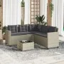 L-shaped garden sofa with table and light gray PE rattan cushions by vidaXL, Garden sets - Ref: Foro24-369044, Price: 346,17 ...