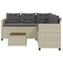 L-förmiges Gartensofa mit Tisch und hellgrauen PE-Rattankissen von vidaXL, Gartensets - Ref: Foro24-369044, Preis: 296,73 €, ...