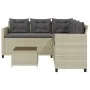 L-shaped garden sofa with table and light gray PE rattan cushions by vidaXL, Garden sets - Ref: Foro24-369044, Price: 346,17 ...