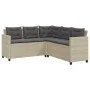 L-shaped garden sofa with table and light gray PE rattan cushions by vidaXL, Garden sets - Ref: Foro24-369044, Price: 346,17 ...