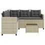 L-förmiges Gartensofa mit Tisch und hellgrauen PE-Rattankissen von vidaXL, Gartensets - Ref: Foro24-369044, Preis: 296,73 €, ...