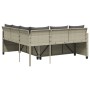 L-förmiges Gartensofa mit Tisch und hellgrauen PE-Rattankissen von vidaXL, Gartensets - Ref: Foro24-369044, Preis: 296,73 €, ...