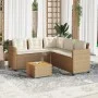 L-shaped garden sofa with beige PE rattan table and cushions by vidaXL, Garden sets - Ref: Foro24-369050, Price: 407,83 €, Di...