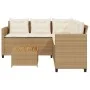 L-shaped garden sofa with beige PE rattan table and cushions by vidaXL, Garden sets - Ref: Foro24-369050, Price: 407,83 €, Di...