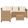 L-shaped garden sofa with beige PE rattan table and cushions by vidaXL, Garden sets - Ref: Foro24-369050, Price: 294,78 €, Di...