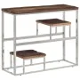 Console table stainless steel solid wood silver by vidaXL, Side tables - Ref: Foro24-350013, Price: 94,54 €, Discount: %
