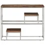 Console table stainless steel solid wood silver by vidaXL, Side tables - Ref: Foro24-350013, Price: 94,54 €, Discount: %