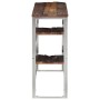 Mesa consola acero inoxidable madera maciza traviesa plateado de vidaXL, Mesas auxiliares - Ref: Foro24-350013, Precio: 95,37...