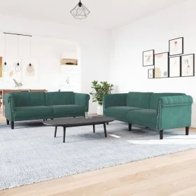 Dark green velvet 2-piece sofa set by vidaXL, Sofas - Ref: Foro24-3209221, Price: 517,83 €, Discount: %