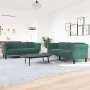 Zweiteilige Sofagarnitur aus dunkelgrünem Samt von vidaXL, Sofas - Ref: Foro24-3209221, Preis: 517,83 €, Rabatt: %