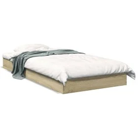 Estructura de cama madera de ingeniería roble Sonoma 75x190 cm de vidaXL, Camas y somieres - Ref: Foro24-842079, Precio: 57,7...
