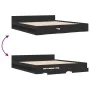 Black engineered wood bed frame with drawers 200x200 cm by vidaXL, Beds and slatted bases - Ref: Foro24-3280721, Price: 183,1...