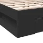 Black engineered wood bed frame with drawers 200x200 cm by vidaXL, Beds and slatted bases - Ref: Foro24-3280721, Price: 183,1...