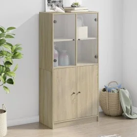 Hohes Sideboard mit Türen aus Sonoma-Eichenholz, 68 x 37 x 142 cm von vidaXL, Sideboards - Ref: Foro24-3295866, Preis: 134,88...