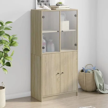 Tall sideboard with Sonoma oak wood doors 68x37x142 cm by vidaXL, Sideboards - Ref: Foro24-3295866, Price: 134,88 €, Discount: %