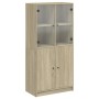 Hohes Sideboard mit Türen aus Sonoma-Eichenholz, 68 x 37 x 142 cm von vidaXL, Sideboards - Ref: Foro24-3295866, Preis: 136,39...