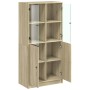 Hohes Sideboard mit Türen aus Sonoma-Eichenholz, 68 x 37 x 142 cm von vidaXL, Sideboards - Ref: Foro24-3295866, Preis: 136,39...