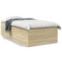 Estructura de cama madera de ingeniería roble Sonoma 90x190 cm de vidaXL, Camas y somieres - Ref: Foro24-3280974, Precio: 106...