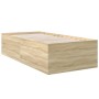 Estructura de cama madera de ingeniería roble Sonoma 90x190 cm de vidaXL, Camas y somieres - Ref: Foro24-3280974, Precio: 106...