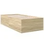 Sonoma oak engineered wood bed frame 90x190 cm by vidaXL, Beds and slatted bases - Ref: Foro24-3280974, Price: 105,61 €, Disc...
