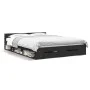 Black engineered wood bed with drawers 140x190 cm by vidaXL, Beds and slatted bases - Ref: Foro24-3280763, Price: 178,57 €, D...