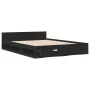 Black engineered wood bed with drawers 140x190 cm by vidaXL, Beds and slatted bases - Ref: Foro24-3280763, Price: 178,57 €, D...