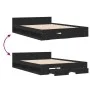 Cama con cajones madera de ingeniería negro 140x190 cm de vidaXL, Camas y somieres - Ref: Foro24-3280763, Precio: 188,23 €, D...