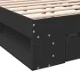 Black engineered wood bed with drawers 140x190 cm by vidaXL, Beds and slatted bases - Ref: Foro24-3280763, Price: 178,57 €, D...
