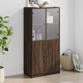 Aparador alto con puertas madera roble marrón 68x37x142 cm de vidaXL, Aparadores - Ref: Foro24-3295870, Precio: 126,09 €, Des...