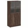 Aparador alto con puertas madera roble marrón 68x37x142 cm de vidaXL, Aparadores - Ref: Foro24-3295870, Precio: 126,09 €, Des...