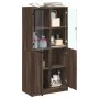 Aparador alto con puertas madera roble marrón 68x37x142 cm de vidaXL, Aparadores - Ref: Foro24-3295870, Precio: 126,09 €, Des...
