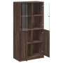 Tall sideboard with brown oak wood doors 68x37x142 cm by vidaXL, Sideboards - Ref: Foro24-3295870, Price: 127,72 €, Discount: %