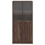 Tall sideboard with brown oak wood doors 68x37x142 cm by vidaXL, Sideboards - Ref: Foro24-3295870, Price: 127,72 €, Discount: %