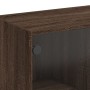 Tall sideboard with brown oak wood doors 68x37x142 cm by vidaXL, Sideboards - Ref: Foro24-3295870, Price: 127,72 €, Discount: %