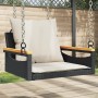Schaukelbank mit schwarzen synthetischen Rattankissen 63x62x40 cm von vidaXL, Gartenbänke - Ref: Foro24-368164, Preis: 79,94 ...