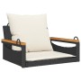 Schaukelbank mit schwarzen synthetischen Rattankissen 63x62x40 cm von vidaXL, Gartenbänke - Ref: Foro24-368164, Preis: 79,94 ...