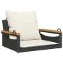 Swing bench with black synthetic rattan cushions 63x62x40 cm by vidaXL, garden benches - Ref: Foro24-368164, Price: 84,97 €, ...