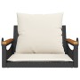 Schaukelbank mit schwarzen synthetischen Rattankissen 63x62x40 cm von vidaXL, Gartenbänke - Ref: Foro24-368164, Preis: 79,94 ...