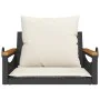 Schaukelbank mit schwarzen synthetischen Rattankissen 63x62x40 cm von vidaXL, Gartenbänke - Ref: Foro24-368164, Preis: 84,97 ...