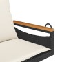 Schaukelbank mit schwarzen synthetischen Rattankissen 63x62x40 cm von vidaXL, Gartenbänke - Ref: Foro24-368164, Preis: 79,94 ...
