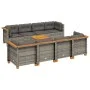 9-teiliges Gartenmöbel-Set und graue synthetische Rattankissen von vidaXL, Gartensets - Ref: Foro24-3261768, Preis: 623,09 €,...