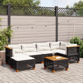 7-piece garden sofa set with black synthetic rattan cushions by vidaXL, Garden sets - Ref: Foro24-3261920, Price: 490,75 €, D...