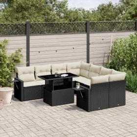 8-teiliges Gartensofa-Set und schwarze synthetische Rattankissen von vidaXL, Gartensets - Ref: Foro24-3267796, Preis: 580,12 ...