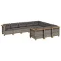 10-piece garden sofa set with gray synthetic rattan cushions by vidaXL, Garden sets - Ref: Foro24-3262032, Price: 807,55 €, D...