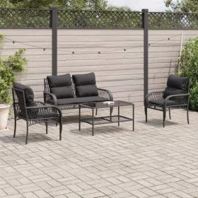 4-piece garden sofa set with black synthetic rattan cushions by vidaXL, Garden sets - Ref: Foro24-368727, Price: 350,96 €, Di...