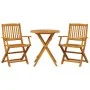 Zusammenklappbare Café-Möbel, 3-teilig, aus massivem Akazienholz von vidaXL, Gartensets - Ref: Foro24-3295252, Preis: 162,71 ...